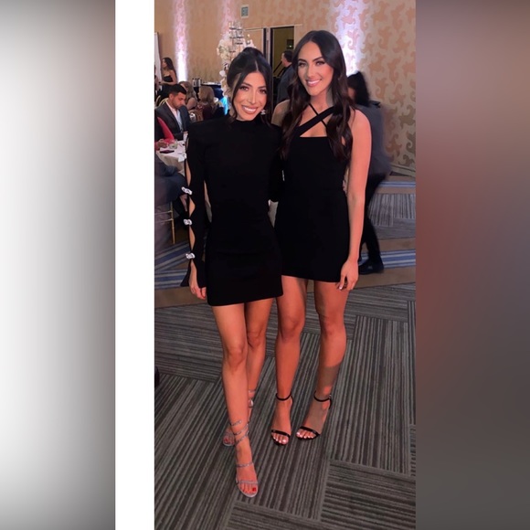 MACH & MACH Crystal-Embellished Cutout Ribbed-Knit Mini Dress - Picture 8 of 13